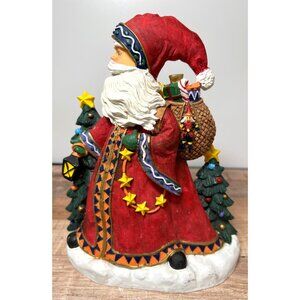 Santa Figurine With Gift Bag & Lantern Door Stop Heavy